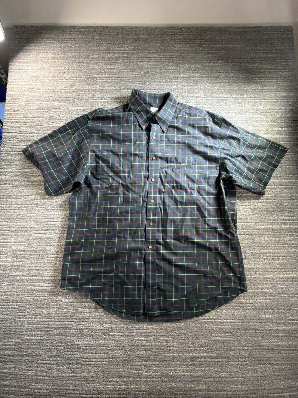 Brooks Brothers 346 Non-Iron Plaid Short Sleeve Button Down Shirt XL